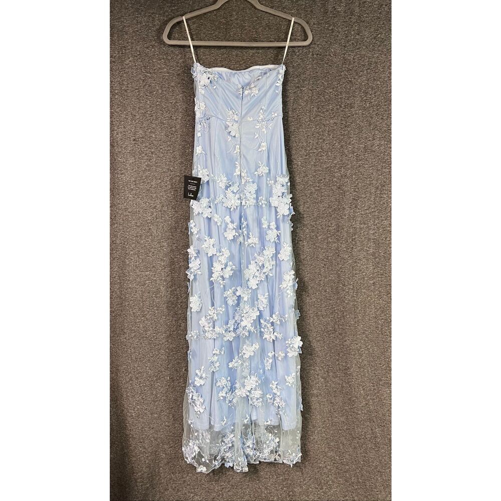 Lulus Rare Presence Powder Blue 3D Floral Embroidered Maxi Dress Size XXS NWT - Picture 6 of 11
